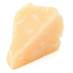 One parmesan cheese shred isolated on white background cutout