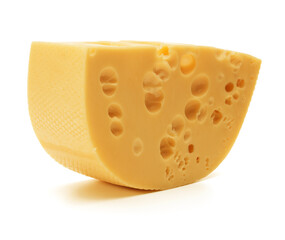 Cheese block isolated on white background cutout