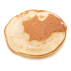 One pancake isolated on white background cutout.