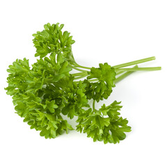 parsley leaves bunch isolated on white background cutout