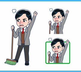 Male teacher in a gray jacket