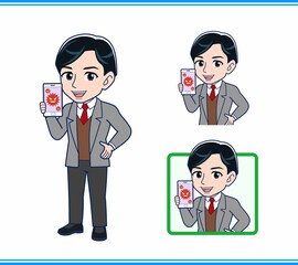 Male teacher in a gray jacket