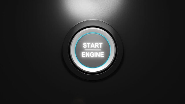 Press the engine button. Start the car concept. 3D video