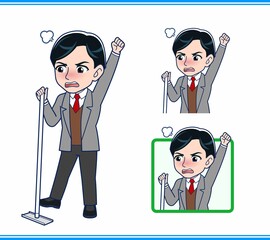 Male teacher in a gray jacket