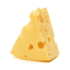 Cheese block isolated on white background cutout
