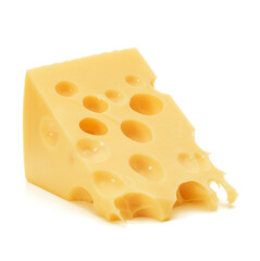 Cheese block isolated on white background cutout