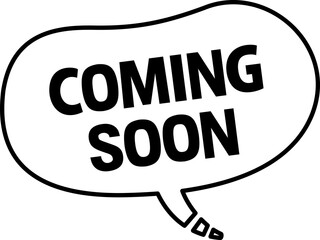 「COMING SOON」と書かれたフキダシマーク