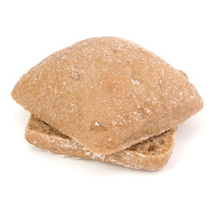 sliced Ciabatta bread isolated on white background cut out