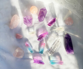 Background Healing minerals, stones, crystals. the practice of magic spells and cleansing. Crystal...