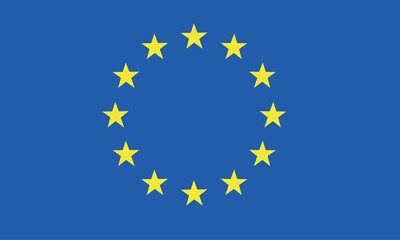 Vector illustration of emoticon of the European Union flag