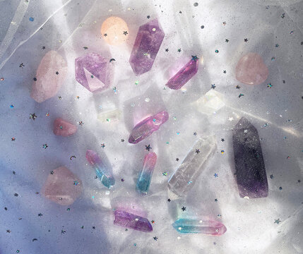Background Healing minerals, stones, crystals. the practice of magic spells and cleansing. Crystal Ritual, Witchcraft