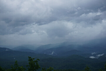 clouds over the mountains