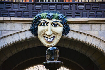 Bacchus mask in the courtyard of the Casa Nacional de la Moneda, Potosí, Bolivia