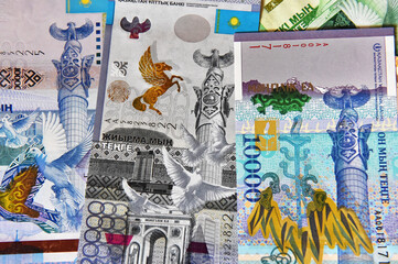 Fototapeta na wymiar a current money of kazakhstan