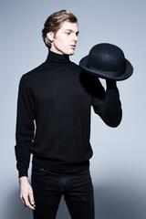 refined gentleman in black