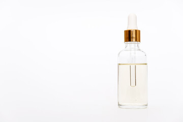 Dropper glass Bottle Mock-Up. Сosmetic pipette on white background