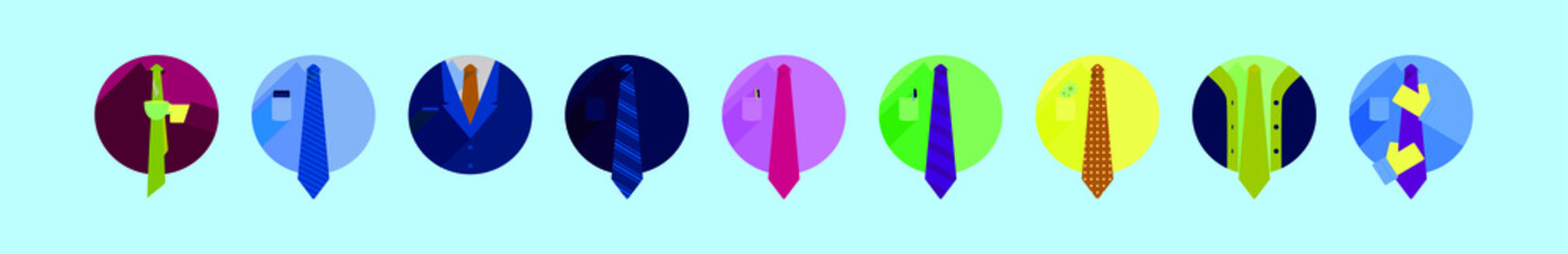 set of cravat cartoon icon design template with various models. vector illustration isolated on blue background