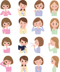 女性上半身ポーズ色々セット