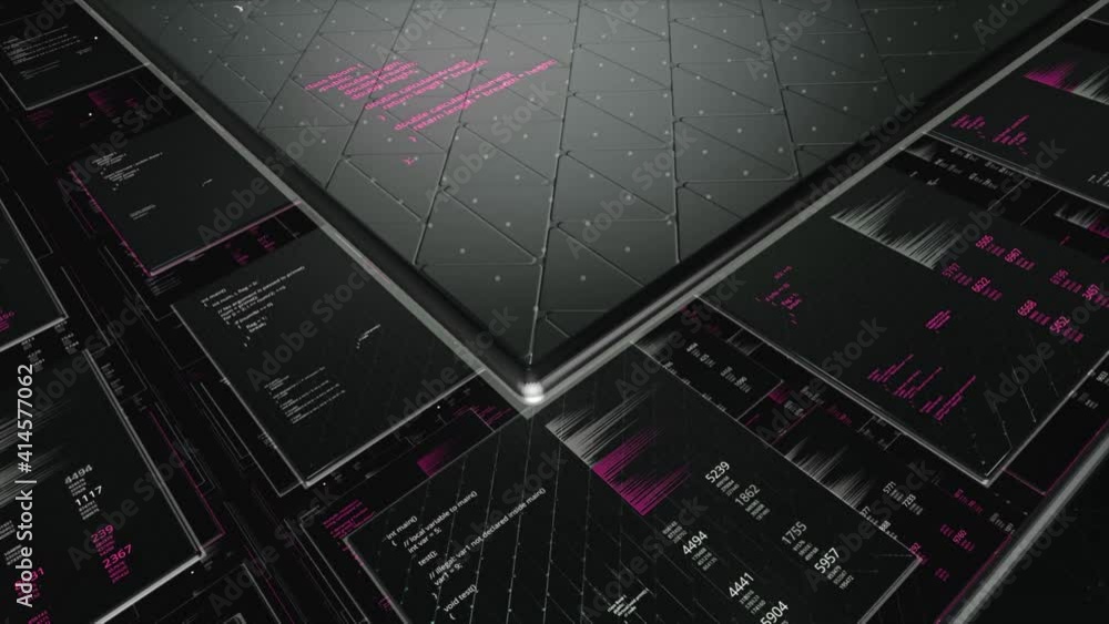 Poster abstract digital background made of different shapes with detailed elements. animation. concept of a
