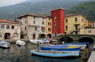 Cassone, Boats In The Harbor, Lake Garda, Italy
