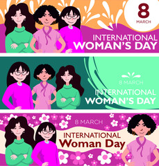 International Women's Day. Vector templates for card, poster, flyer and other 