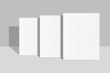 Realistic blank US letter flyer brochure for mockup. Paper or poster illustration. 3D Render.