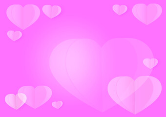 Obraz na płótnie Canvas abstract heart shape pink background. Valentine