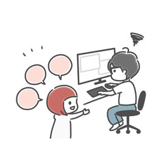 仕事中に話しかけられて困る男性　[ color ]