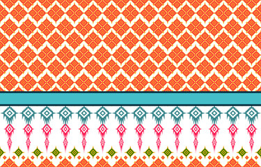 Geometric ethnic pattern seamless flower color oriental. seamless pattern. Design for fabric, curtain, background, carpet, wallpaper, clothing, wrapping, Batik, fabric,Vector illustration