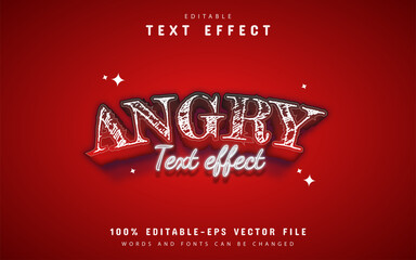 Angry text, 3d red gradient style text effect