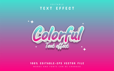 Colorful text, 3d gradient style text effect