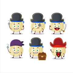 Cartoon character of new garlic with various pirates emoticons