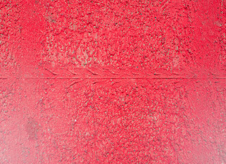 Red painted pavement in the no parking area, fair light