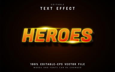 Heroes text, 3d orange gradient text effect
