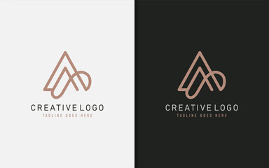 Luxury Letter A Logo Design. Elegant Geometric Line Curve Vector Logotype. Creative Monogram Logo Illustration. - obrazy, fototapety, plakaty