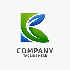 Fototapeta premium Letter K leaf logo design