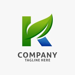 Letter K leaf logo design