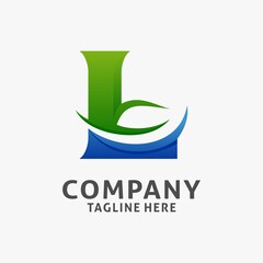 Letter L leaf logo design