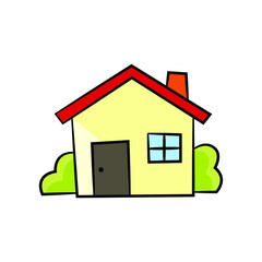 Home in drawing style isolated vector. Hand drawn object illustration for your presentation, teaching materials or others.
