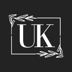 Simple Elegant Initial Letter Type UK Logo Sign Symbol Icon, Logo Design Template