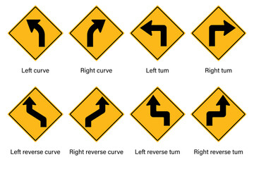 Set of warning traffic sign vector