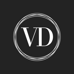 Simple Elegant Initial Letter Type VD Logo Sign Symbol Icon, Logo Design Template