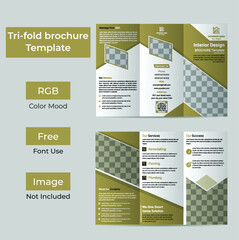 Interior design company promotion tri fold brochure design template 