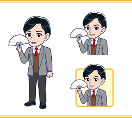 Male teacher in a gray jacket