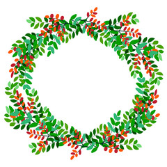 Rustic wreath of flowers. Spring wedding invitation. Vintage nature illustration. Romantic background. Stock image. EPS 10.