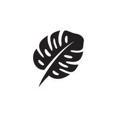 monstera leaf icon symbol sign vector