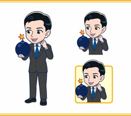 若いサラリーマンの男性