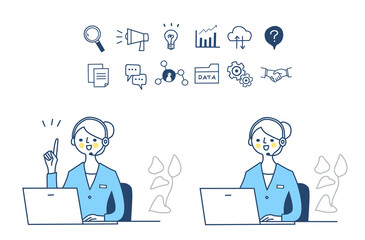 Web iconと女性オペレーター