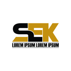 SEK letter monogram logo design vector