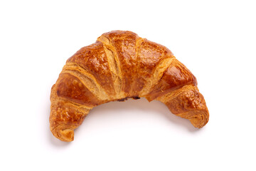 Delicious fresh croissant isolated on white background